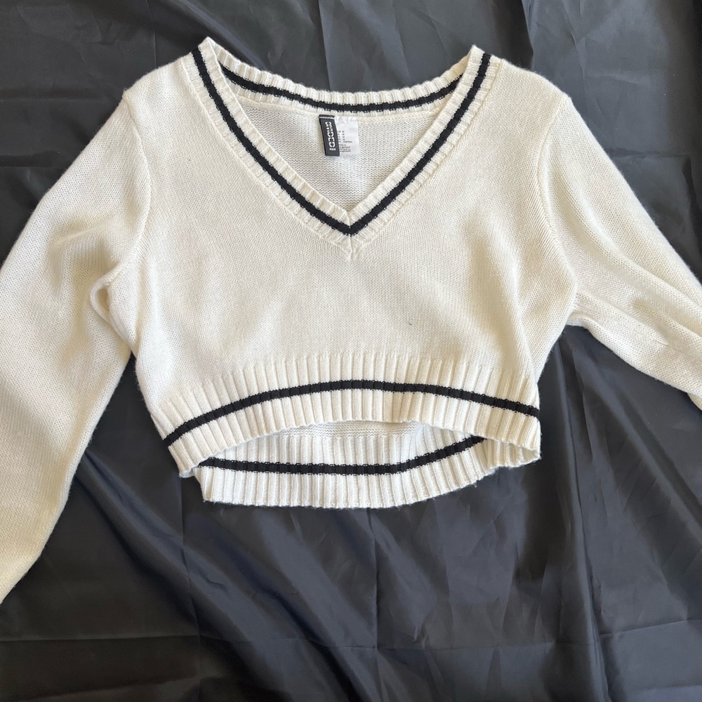 Cropped varsity sweater